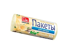 Мешки для мусора 30 л, ароматизированные, Ваниль, бежевые, в рулоне 20 шт., ПНД, 9 мкм, 560х530 мм, GRIFON Aroma, 101-020 V в Усть-Куте