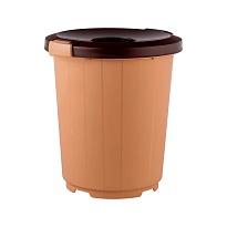 Мусорный бак с крышкой - воронкой на колесах 105 л бежевый 105 бежевый в Усть-Куте