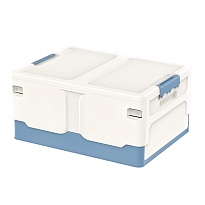 Ящик пластиковый складной белый, дно синее, 480х360х240 мм в Усть-Куте Ящик пластиковый складной белый, дно синее, 480х360х240 мм в Усть-Куте