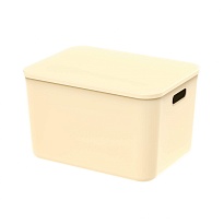 Ящик пластиковый вкладываемый бежевый 410х305х245 мм в Усть-Куте Ящик пластиковый вкладываемый бежевый 410х305х245 мм в Усть-Куте