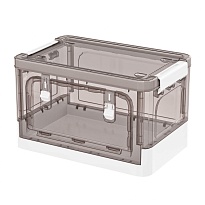 Ящик пластиковый складной прозрачный коричневый, дно белое, 360х235х230 мм, с колесиками в Усть-Куте