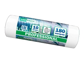 Мешки для мусора 180 л, прозрачные, в рулоне 10 шт., ПВД, 30 мкм, 1100х930 мм, PROFESSIONAL, 180104408 в Усть-Куте