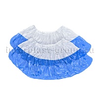 Бахилы бело-синие 1000 шт (500 пар), 48 мкм, двойная подошва, с одной резинкой, Эконом+ в Усть-Куте