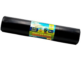 Мешки для мусора 200 л, ароматизированные, черные, в рулоне 10 шт., ПВД, 100 мкм, 1200х800 мм, Добрыня, Dob20010black в Усть-Куте