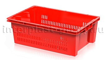 Ящик универсальный для овощей, фруктов и хлеба перфорированный красный в Усть-Куте