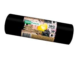 Мешки для мусора 180 л, ароматизированные, черные, в рулоне 10 шт., ПВД, 70 мкм, 1100х930 мм, СТРОЙКА, S18010110 в Усть-Куте