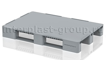 Поддон пластиковый сплошной (усилен 2 трубами) с бортиками серый в Усть-Куте