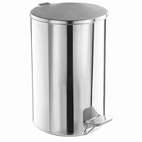 Ведро для мусора с педалью, усиленное, Титан, 20 л, кольцо под мешок, нержавеющая сталь, хром в Усть-Куте