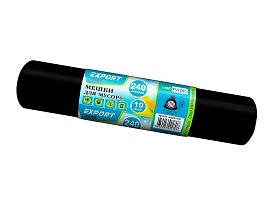 Мешки для мусора 240 л, черные, в рулоне 10 шт., ПВД 80 мкм, 1300х930 мм, EXPORT, exp 24010167 в Усть-Куте Мешки для мусора 240 л, черные, в рулоне 10 шт., ПВД 80 мкм, 1300х930 мм, EXPORT, exp 24010167 в Усть-Куте