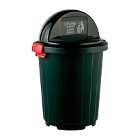 Мусорный бак с крышкой - клавишей 105 л темно-зеленый 105 темно-зеленый в Усть-Куте