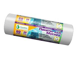 Мешки для мусора 60 л, белые, в рулоне 20 шт., ПНД, 7 мкм, 700х600 мм, MIRPACK Classik, 602052 в Усть-Куте Мешки для мусора 60 л, белые, в рулоне 20 шт., ПНД, 7 мкм, 700х600 мм, MIRPACK Classik, 602052 в Усть-Куте