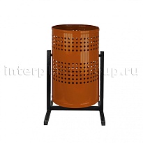Урна уличная металлическая 21 л круглая с перфорацией коричневая в Усть-Куте