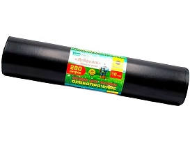 Мешки для мусора 280 л, ароматизированные, черные, в рулоне 10 шт., ПВД 110 мкм, 1400х930 мм, Добрыня, Dob28010black в Усть-Куте