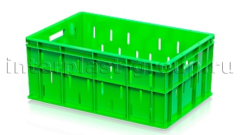 Ящик для молока, мяса, овощей и фруктов малая перфорация дно сплошное светло-зеленый в Усть-Куте