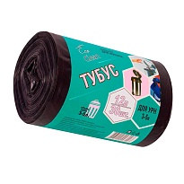 Мешки для мусора 12 л, черные, в рулоне 30 шт., ПНД, 6 мкм, 550х320 мм, Концепция Быта Tubus, 604936 в Усть-Куте