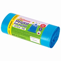 Мешки для мусора 35 л, синие, в рулоне 30 шт., ПНД, 10 мкм, 600х500 мм, Любаша, 608091 в Усть-Куте
