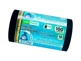 Мешки для мусора 100 л, черные, в рулоне 10 шт., ПВД, 70 мкм, 1000х600 мм, PREMIUM+, 1001076 в Усть-Куте