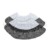 Бахилы бело-черные 1000 шт (500 пар), 48 мкм, двойная подошва, с одной резинкой, Эконом+ в Усть-Куте