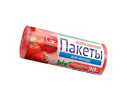 Мешки для мусора 30 л, ароматизированные, Клубника, красные, в рулоне 20 шт., ПНД, 9 мкм, 560х530 мм, GRIFON Aroma, 101-020 K в Усть-Куте