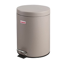 Ведро-контейнер для мусора (урна) с педалью LAIMA Classic, 5 л, серое, матовое, металл, со съемным внутренним ведром в Усть-Куте