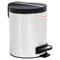 Ведро-контейнер для мусора (урна) с педалью LAIMA Modern, 5 л, матовое, нержавеющая сталь в Усть-Куте