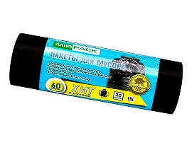 Мешки для мусора 60 л, ароматизированные, черные, в рулоне 20 шт., ПНД, 8 мкм, 800х600 мм, ХИТ, 6020867 в Усть-Куте