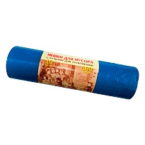 Мешки для мусора 100 л, с завязками, синие, в рулоне 10 шт., ПВД, 40 мкм, 840х670 мм, Концепция Быта Vitalux, 604933 в Усть-Куте