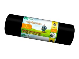 Мешки для мусора 180 л, ароматизированные, черные, в рулоне 10 шт., ПВД, 100 мкм, 1100х930 мм, Добрыня, Dob18010black в Усть-Куте