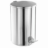Ведро для мусора с педалью, усиленное, ТИТАН, 10 л, кольцо под мешок, нержавеющая сталь, хром в Усть-Куте